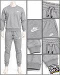 Nike Logo Men's 2pc Fleece Sweatshirt & Track Pants Set Grey XL