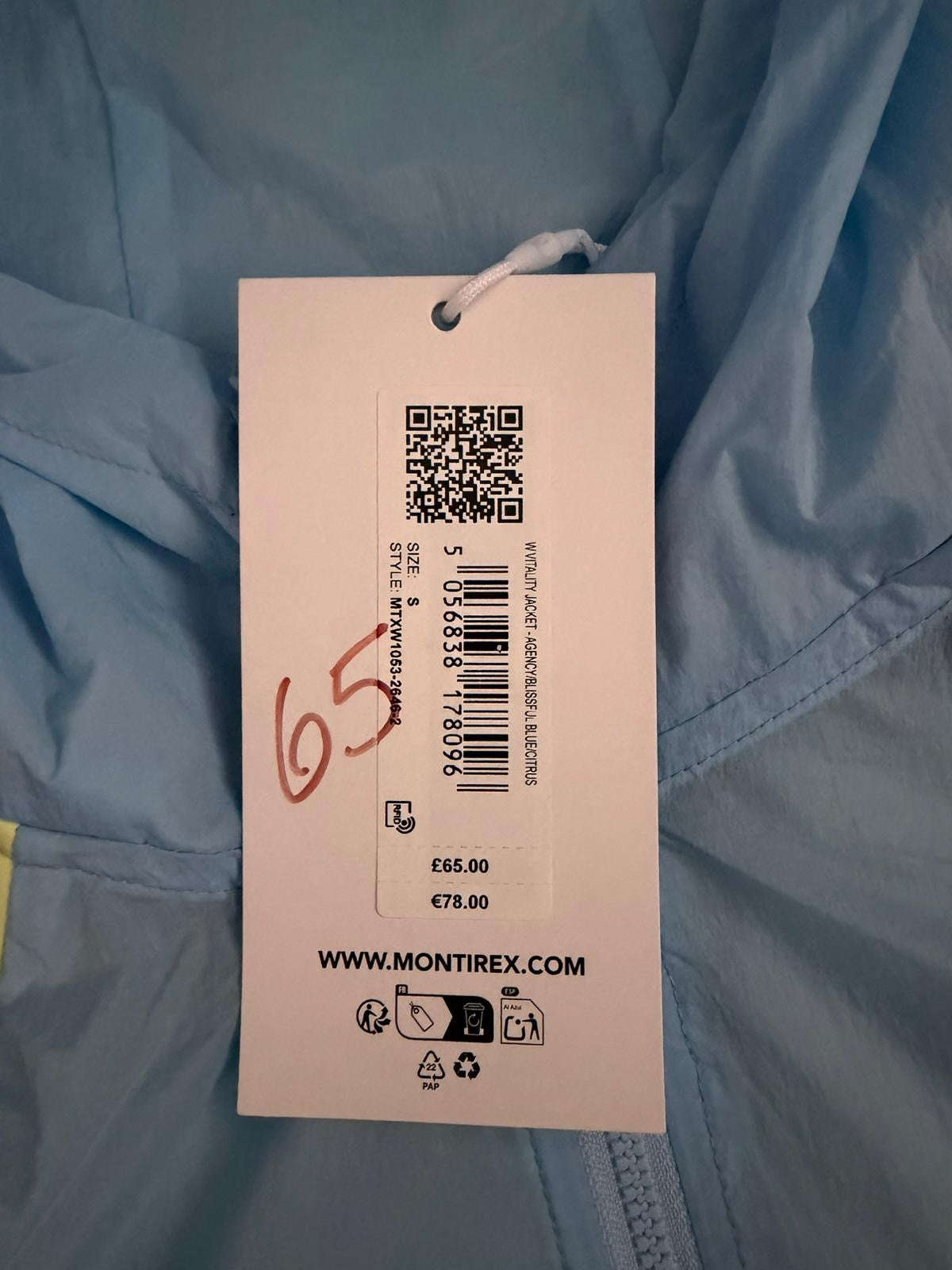 Montirex womens vitality windbreaker size Small brand new