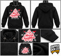 Men's Black Pullover Fleece Hoodie Santa Merry Christmas Size M