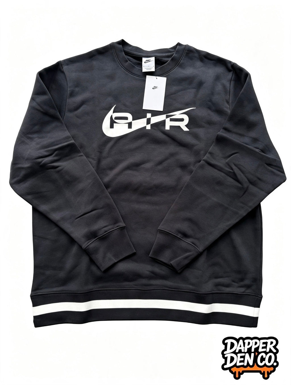 Nike Air Men's Black Pullover Crew Neck Graphic Sweatshirt LARGE FN7692-010