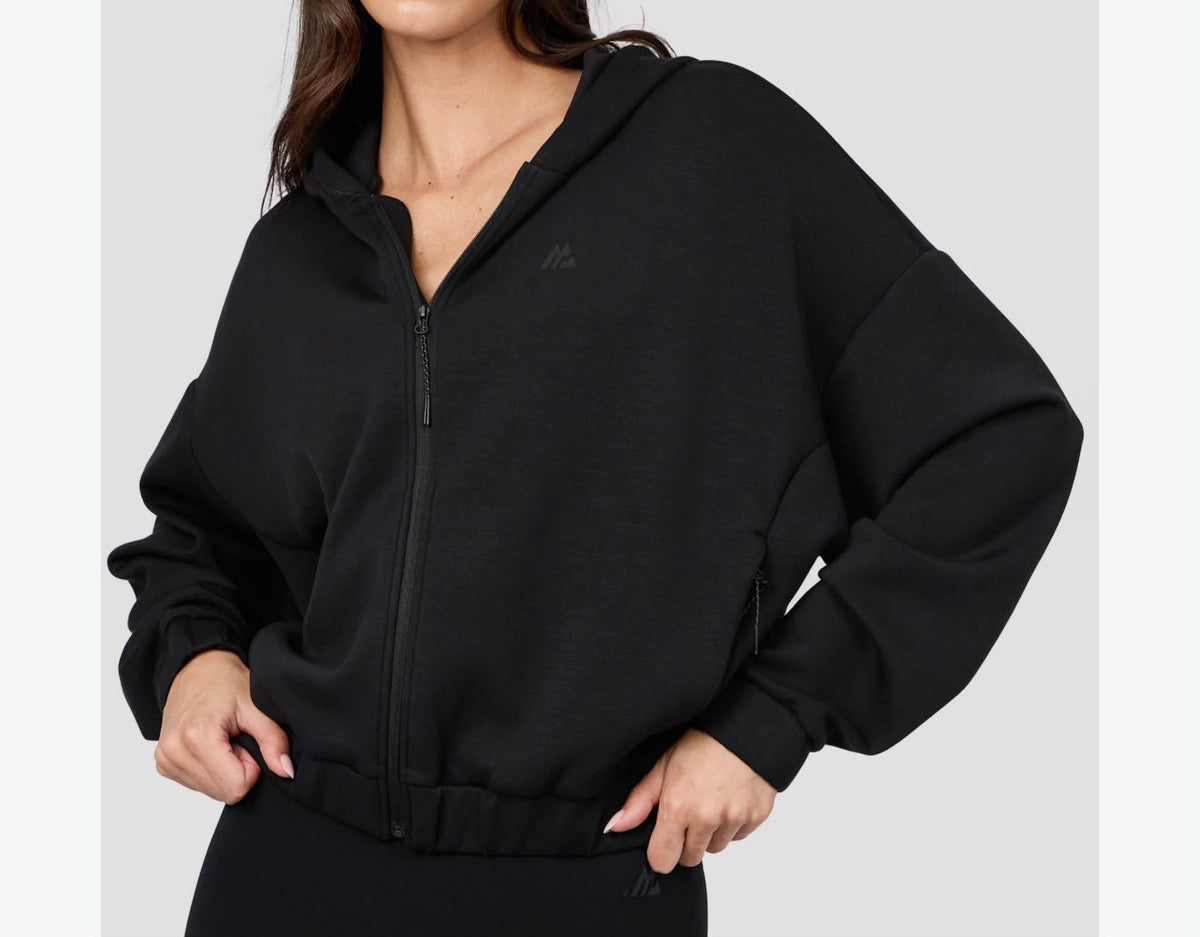 Montirex Womens Black Full Zip Hooded powder Hoodie  Size XS MTXW1426-001-1
