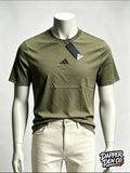 adidas Men’s Green Logo Crew Neck Short Sleeve T-Shirt S JF1097