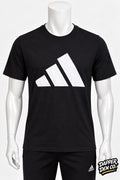 adidas Men’s Black Logo Graphic Print Crew Neck Short Sleeve T-Shirt M