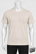Calvin Klein Jeans Men’s Beige Logo Crew Neck Short Sleeve T-Shirt Size M