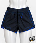 adidas Women’s Athletic Shorts L 34in Waist Blue/Black Striped HC0453 8-10size