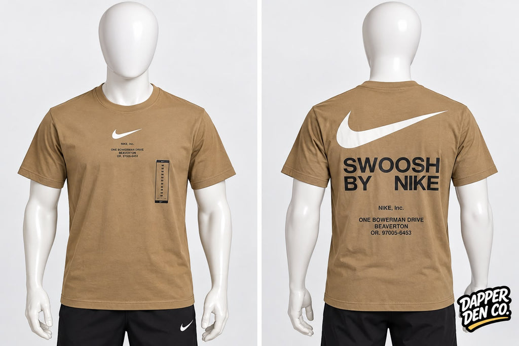 Nike Men’s Beige Logo Graphic Print Crew Neck Short Sleeve T-Shirt XS
