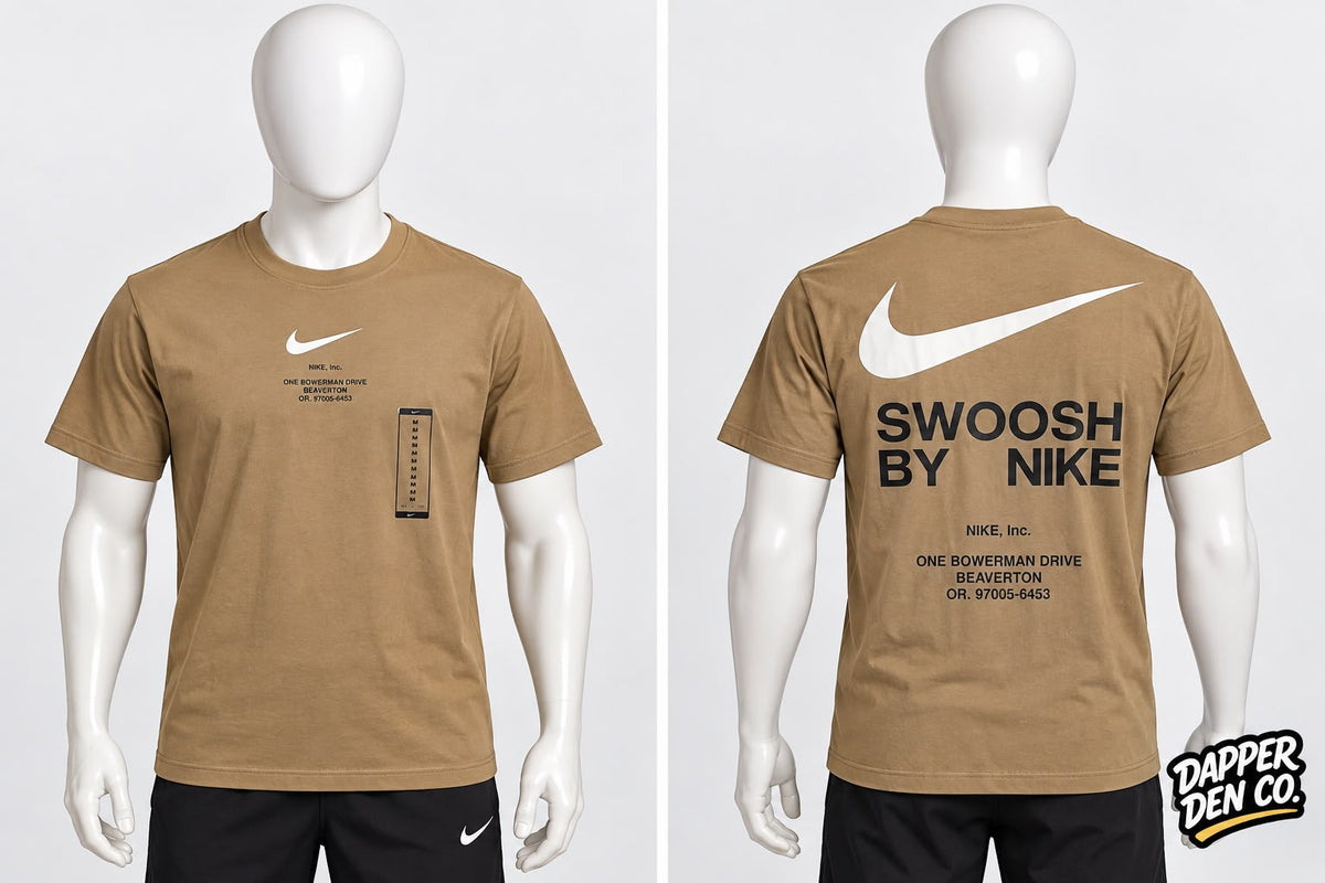 Nike Men’s Beige Logo Graphic Print Crew Neck Short Sleeve T-Shirt XS