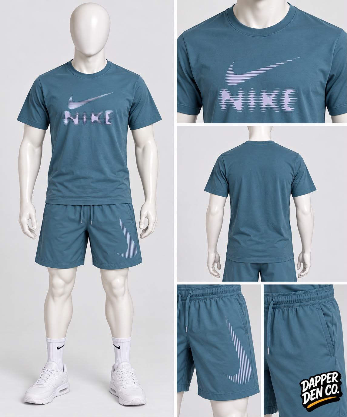Nike Dri-FIT Men's 2pc T-Shirt & Shorts Set Pockets Drawstring Blue M