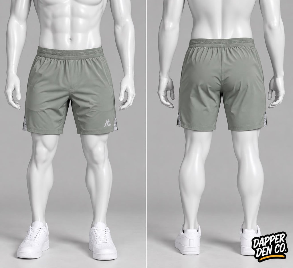 Montirex Men's Green Athletic Shorts S Elastic Waist 5in Leg Gym & Training