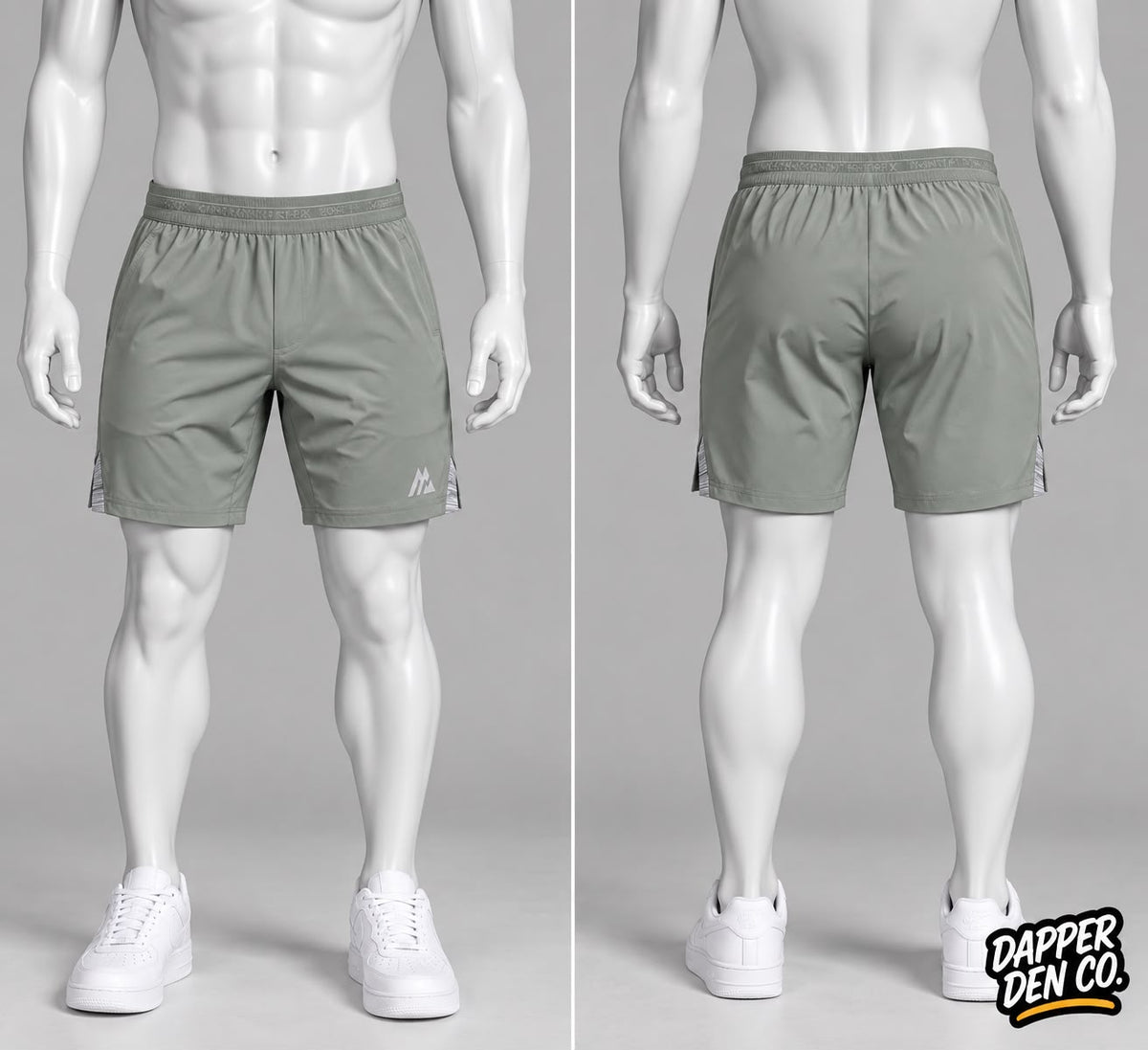 Montirex Men's Green Athletic Shorts S Elastic Waist 5in Leg Gym & Training